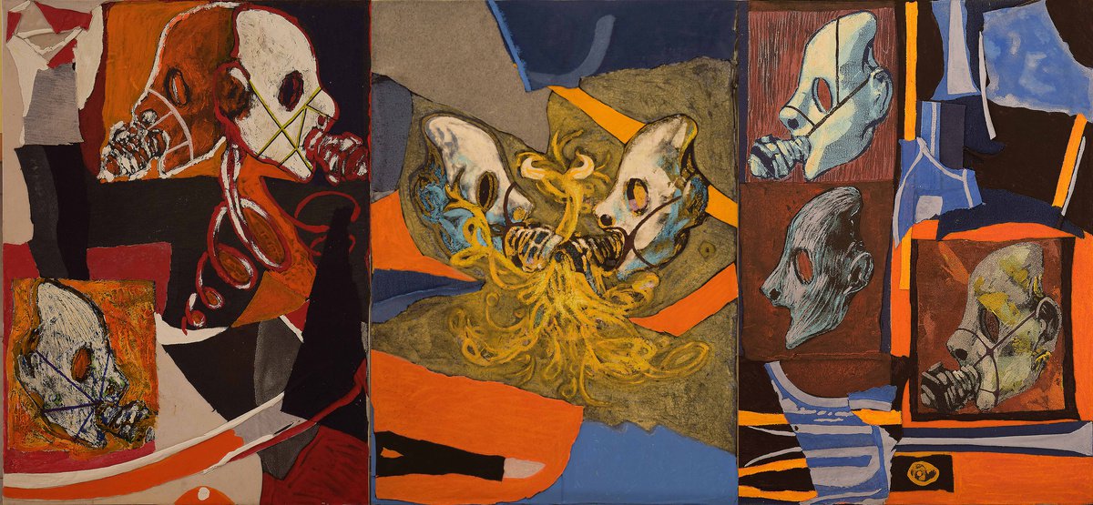 Portrait Painting By Antonio Mele, 59 X 28, Facemesk2, Original Artwork