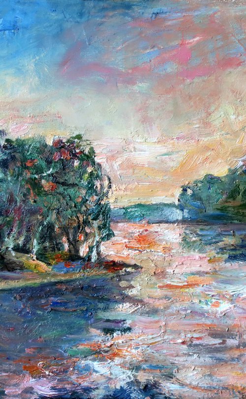“The Pink Breath of Evening” by Nikifor Swiristuhin