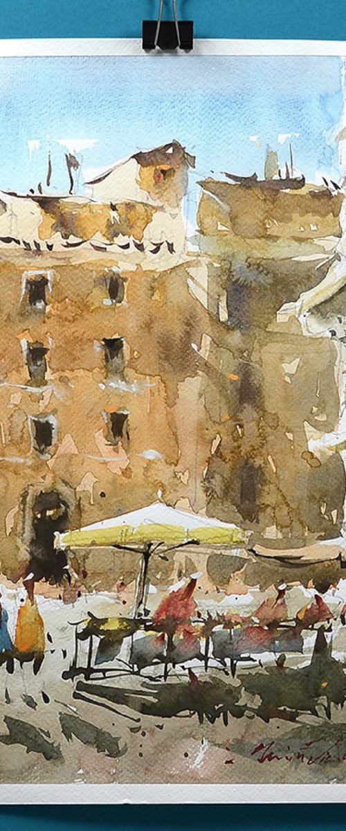 Rome, urban watercolor. by Marin Victor