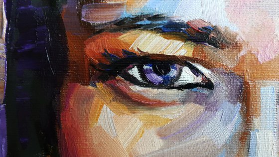 Oriental tale - abstract woman portrait, oil original artwork