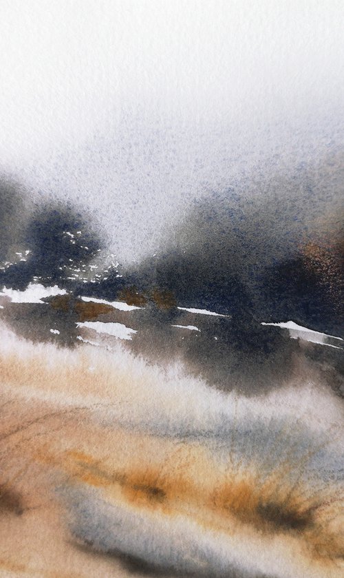 Abstract winter landscape by Olga Grigo