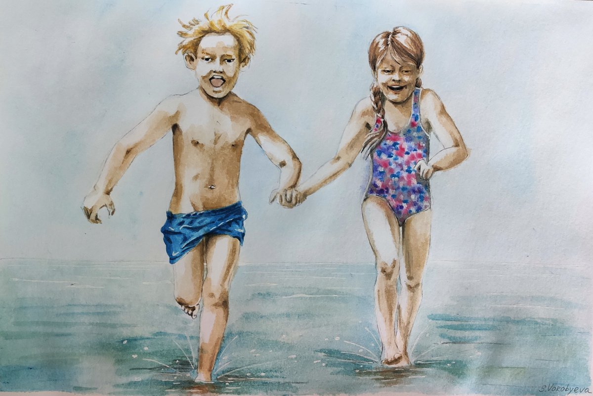 Our last summer... Watercolor painting on paper. Original artwork by Svetlana Vorobyeva by Svetlana Vorobyeva