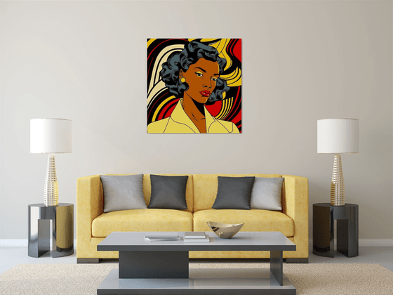 Portrait in red and yellow | 40"x40" (100x100 cm)