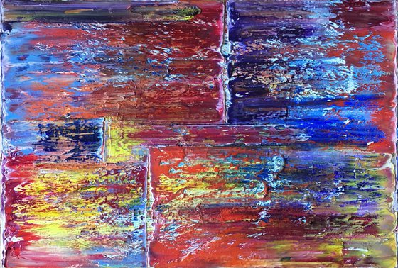 "Compliments" - Save As Series - Original Large PMS Abstract Diptych Oil Paintings On Canvas - 36" x 48"