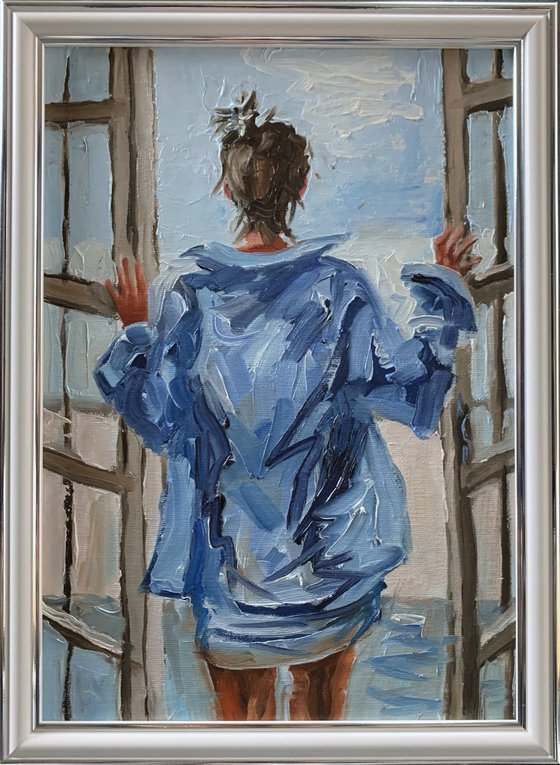 Woman, Window View.