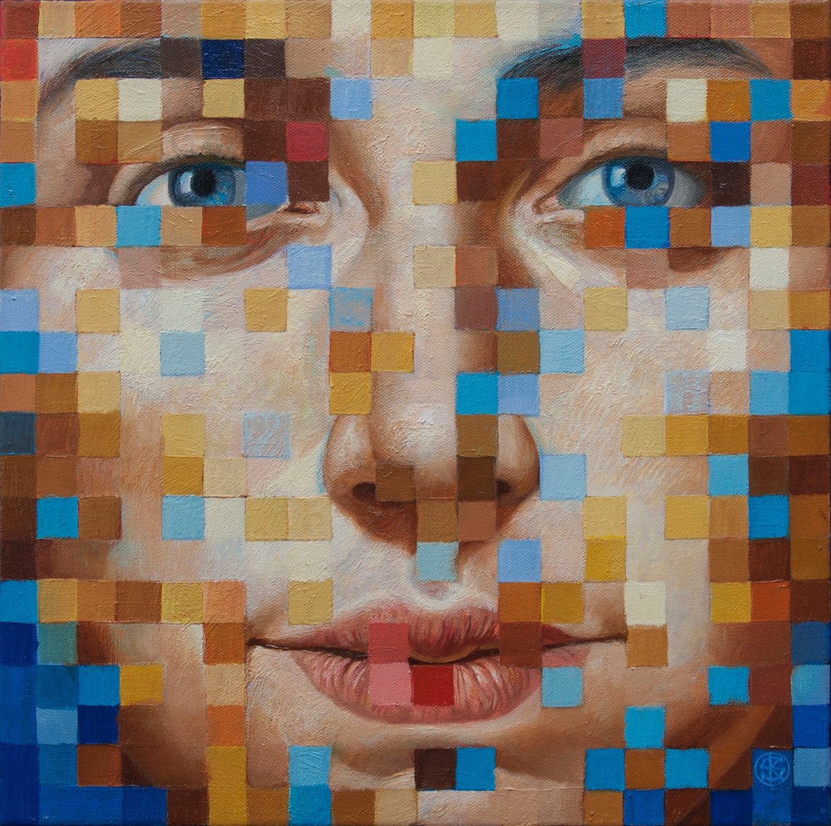 Geometric Oil Painting , Fade Out By Yaroslav Kurbanov, 18 X 18, Artwork For Sale On Artfinder