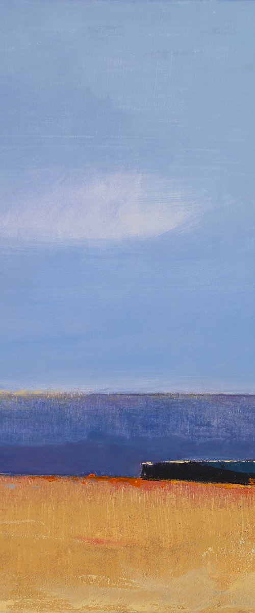 Orange Beach 30x30" 76x76cm Contemporary Art by Bo Kravchenko by Bo Kravchenko