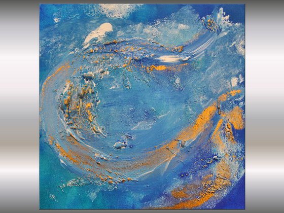 Blaue Welle - Small Painting  - Abstract - Acrylic Painting - Canvas Art - Wall Art - Ready to Hang