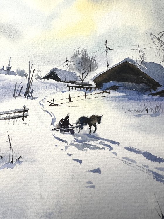 Winter morning in the village