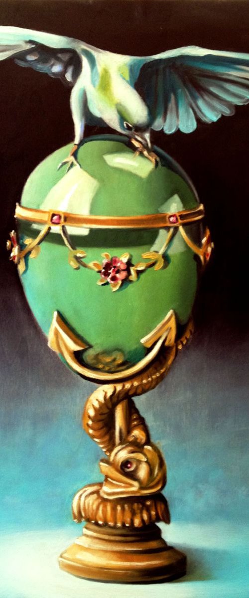 Jade green bird by Valentina Toma' aka Zoe Chigi