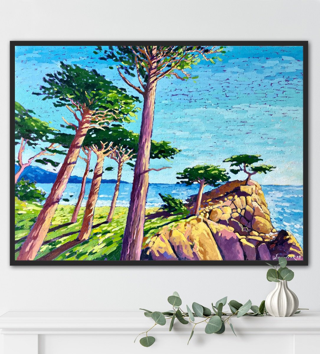 Cypress Trees In California By Volodymyr Smoliak, 30 X 22, Artwork For Sale On Artfinder
