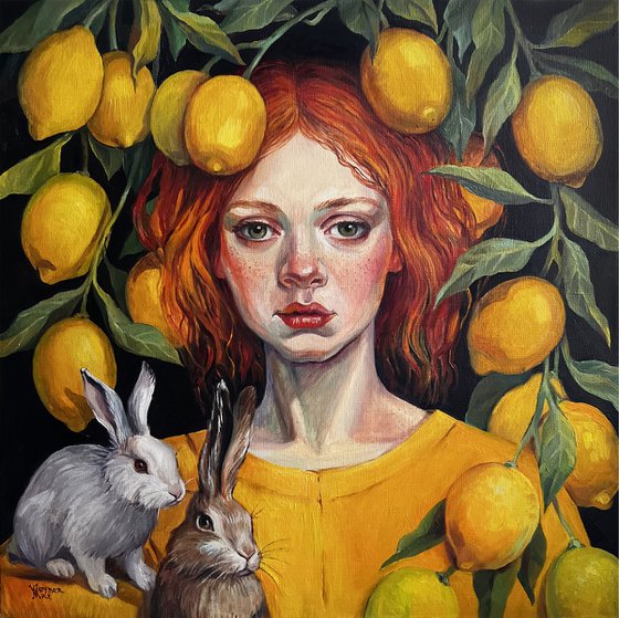 Girl with lemons