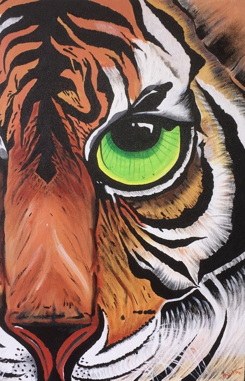 Tiger 2016 Acrylic Painting By Amita Dand Artfinder