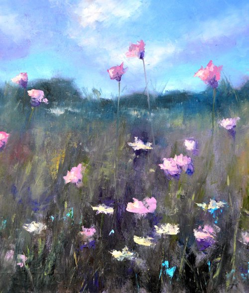 A meadow of flowering herbs by Elena Lukina