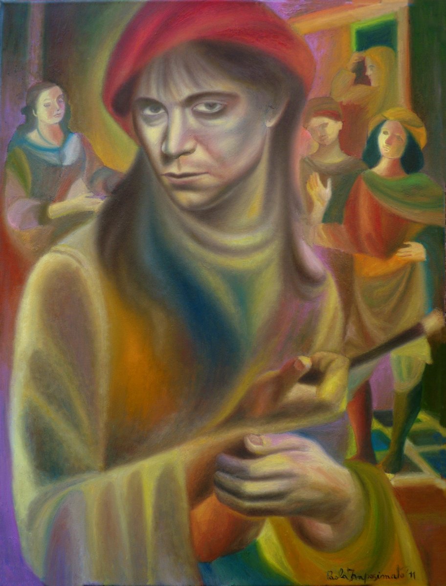 Expressive Oil Painting , Tribute To Pinturicchio By Paola Imposimato, 24 X 31, Artwork For Sale On Artfinder