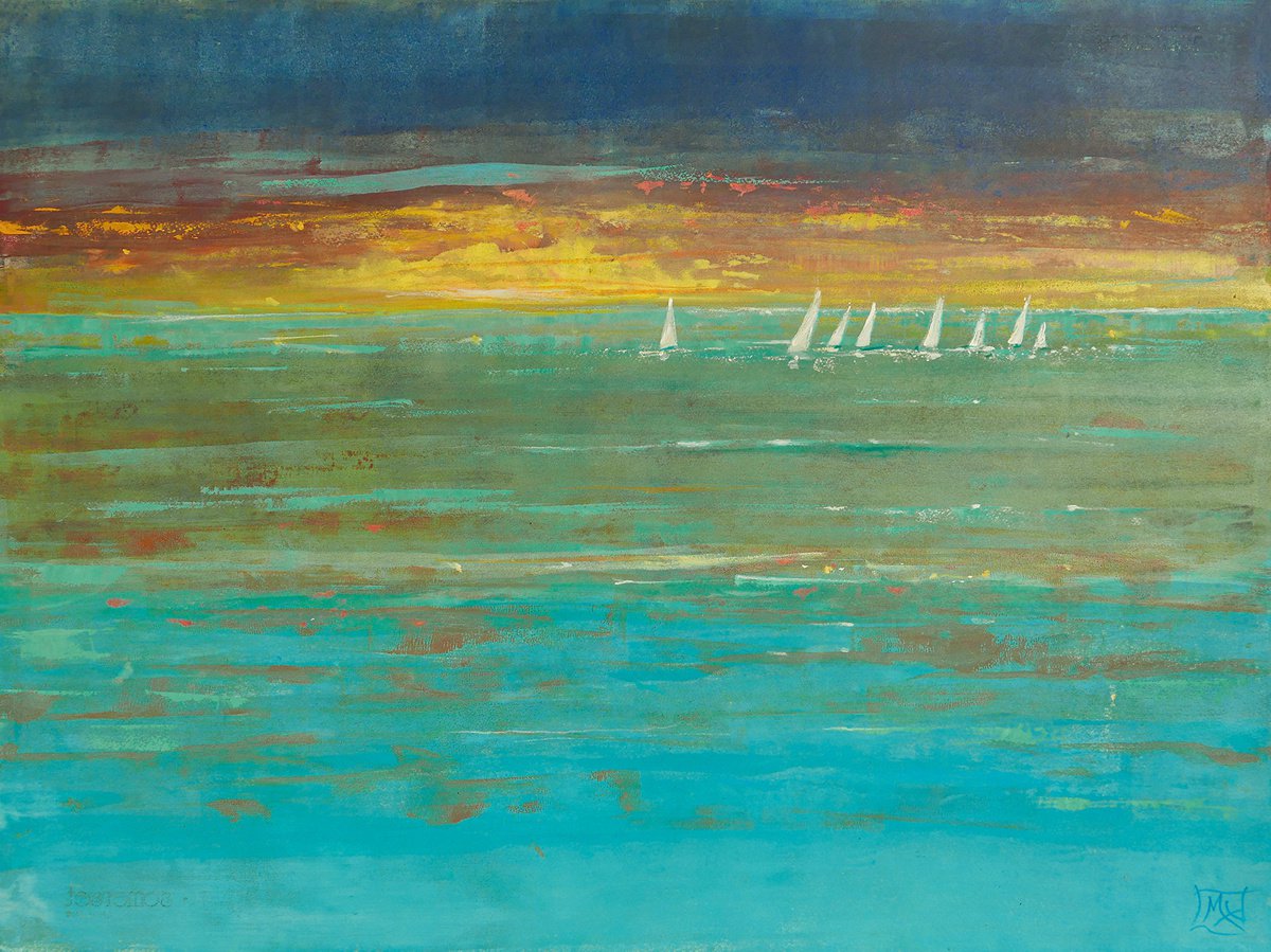 Impressionistic Landscape Limited Edition Print By Isabel Hutchison, 30 X 22, Sail Play, Original Artwork