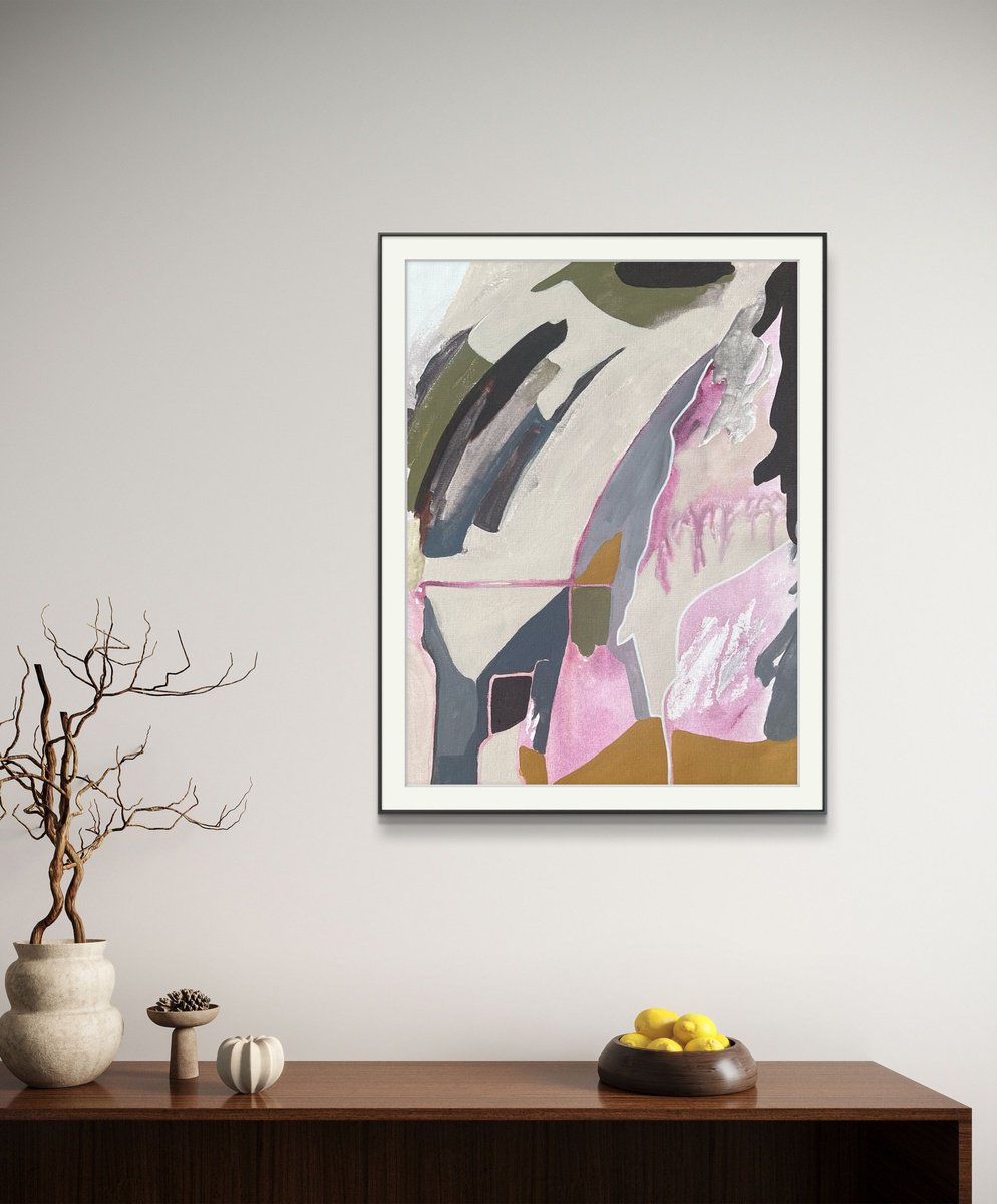 Abstract Acrylic Painting By Yulia Lazorenko, 14 X 18", Spring Vibes #9, Original Artwork