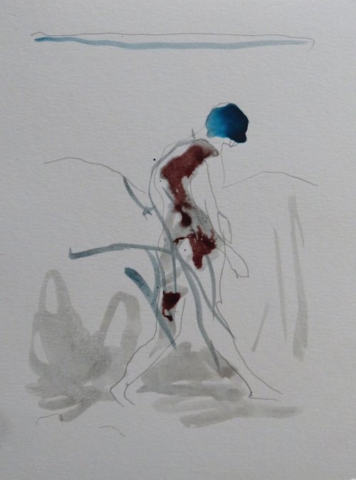 The Walker, 20x14 cm by Frederic Belaubre