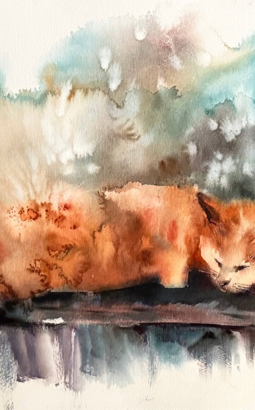 Sleeping Cat by Sophie Rodionov