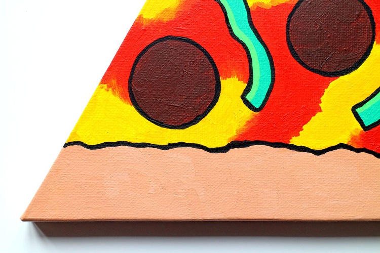 Pizza Slice Pop Art Acrylic Painting On Triangle Artfinder