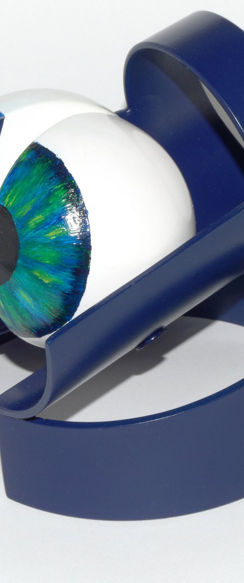 Abstract eye with indigo blue. Sculpture surrealism by Anna Onikiienko