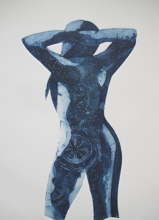 Standing female nude x3