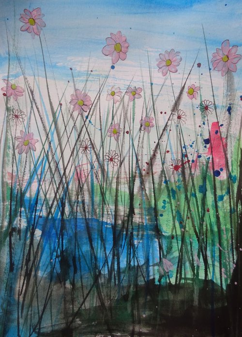 Flowers in the field II by Kumi Muttu
