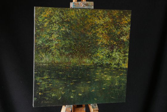 Three Autumn Paintings - original impressionist river autumn landscapes paintings