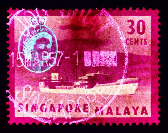 Singapore Stamp Series '30 cents QEII Oil Tanker (Pink)'