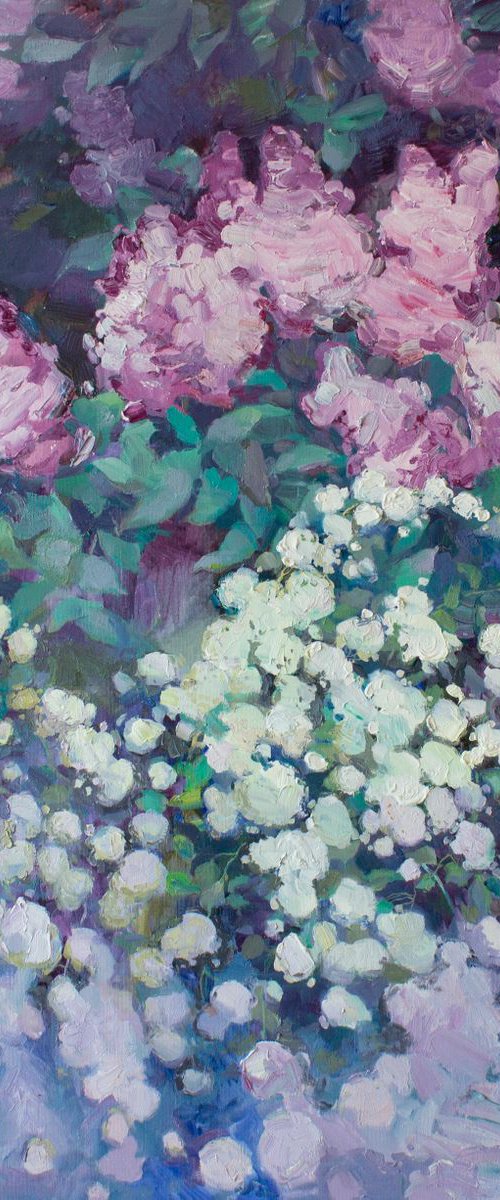 White bush in lilac by Anastasiia Grygorieva