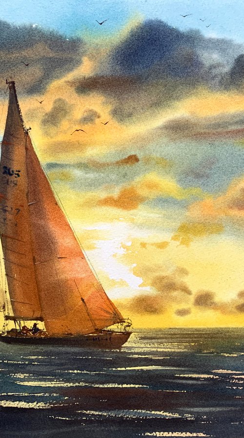 Orange sunset #2 by Eugenia Gorbacheva