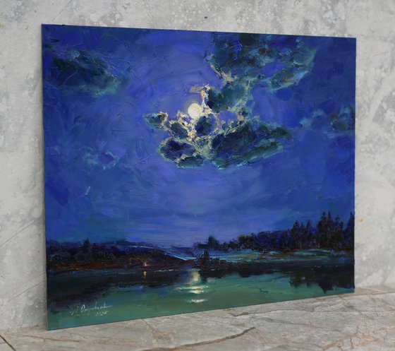Moon over the lake