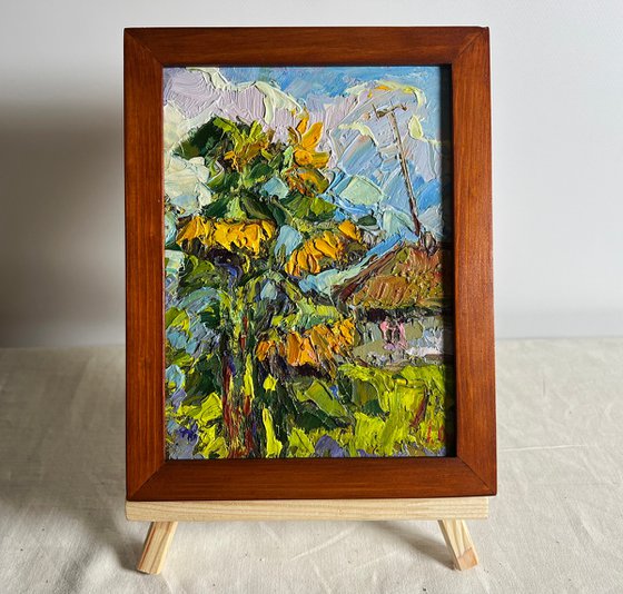 Sunflowers near the house