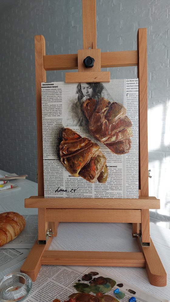 Croissants in the newspaper