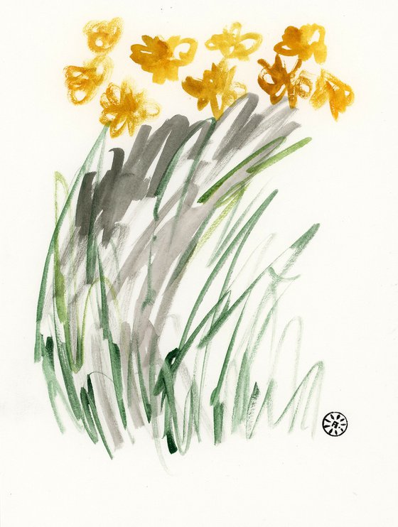 Yellow Flowers In A Wind
