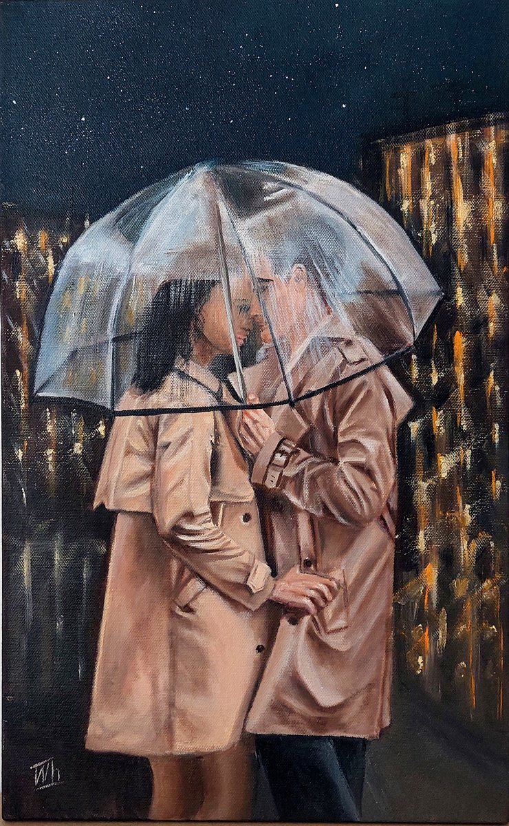 Impressionistic Portrait Oil Painting By Ira Whittaker, 12 X 19, Tender Evening, Original Artwork