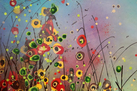 Mystical Gardens #8 - Large original Floral painting