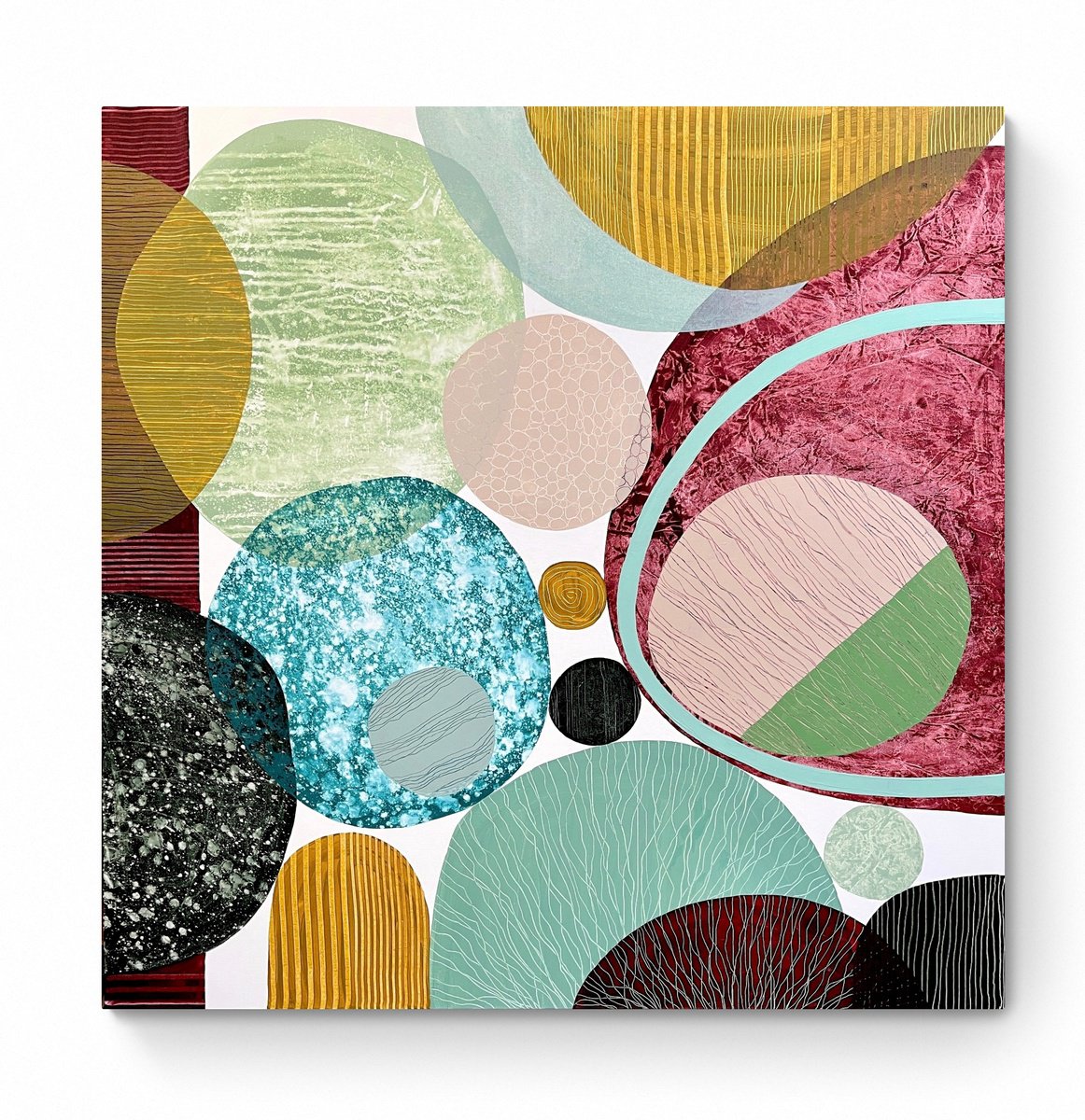 Abstract Acrylic Painting By Cristina Dalla Valentina, 35 X 35, Gatherings 12, Original Artwork