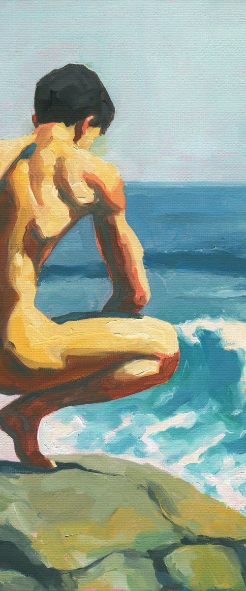 Seaside Reflection - Male Nude by Goodvin Nerko