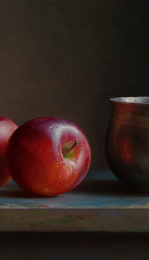 Apples with a cup by Albert Kechyan