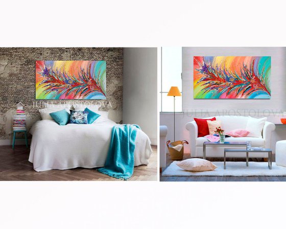 Floral Abstract Art, Colorful Flower Painting, Spring, Landscape, Home Decor, Contemporary Modern Artwork ''Dreaming of Spring''
