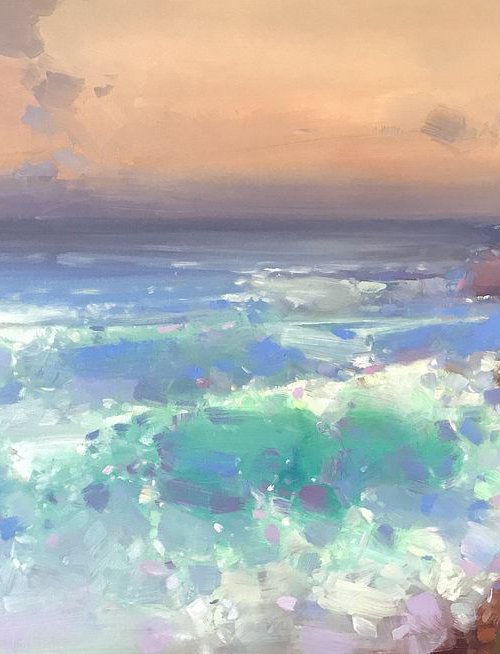 Pacific Highway, Original oil painting, Handmade artwork, One of a kind by Vahe Yeremyan