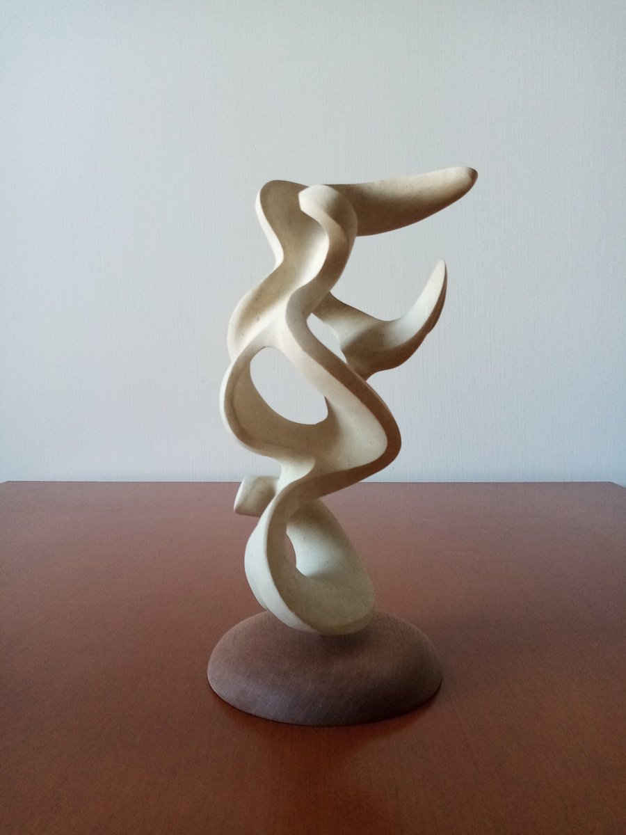 Abstract Stone Sculpture By Massimiliano Capraro, 4 X 11", Rama, Original Artwork