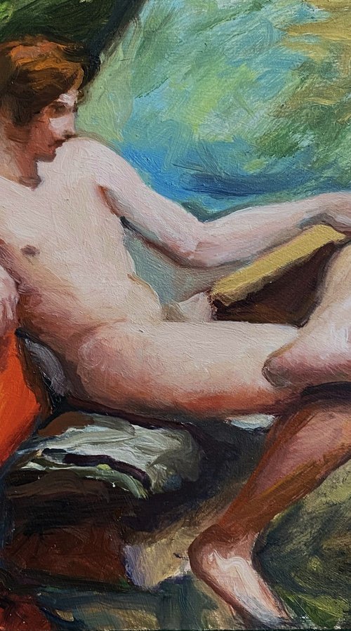 After William Etty Nude Male by Jackie Smith