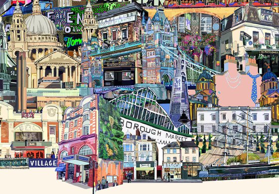 A3 London Illustrated Map, Illustration Print