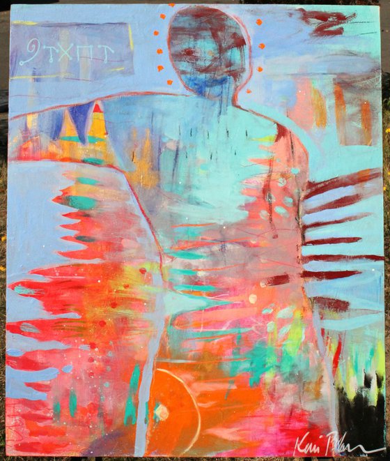 Peace Colorful Abstract Figure Angel Intuitive Outsider Intuitive Free Shipping