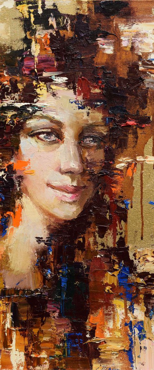 Abstract girl portrait painting #8 by Anastasiia Valiulina