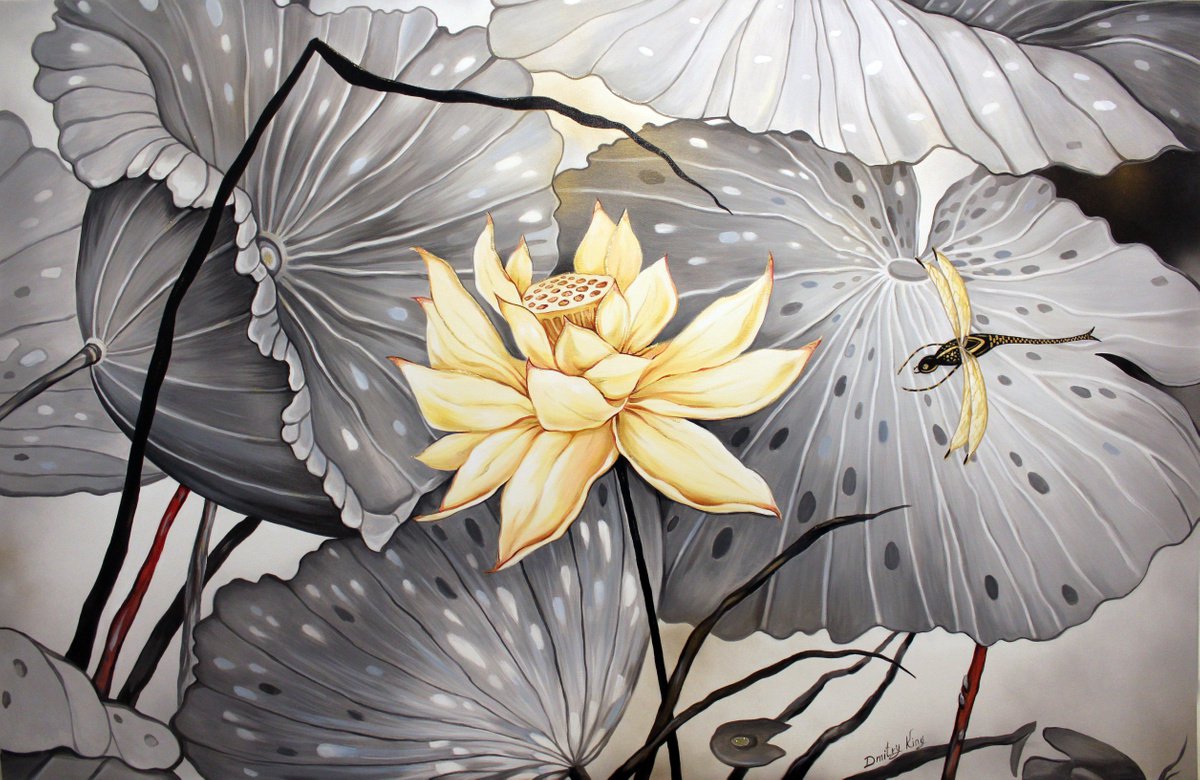 Lotus flower Feng Shui art by Dmitry King