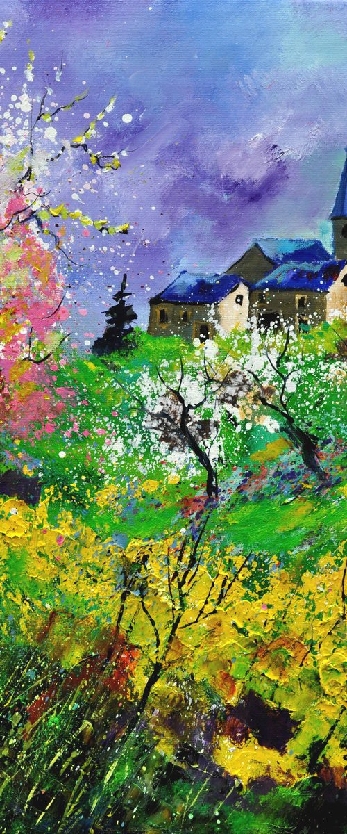 Spring with a pink tree by Pol Henry Ledent