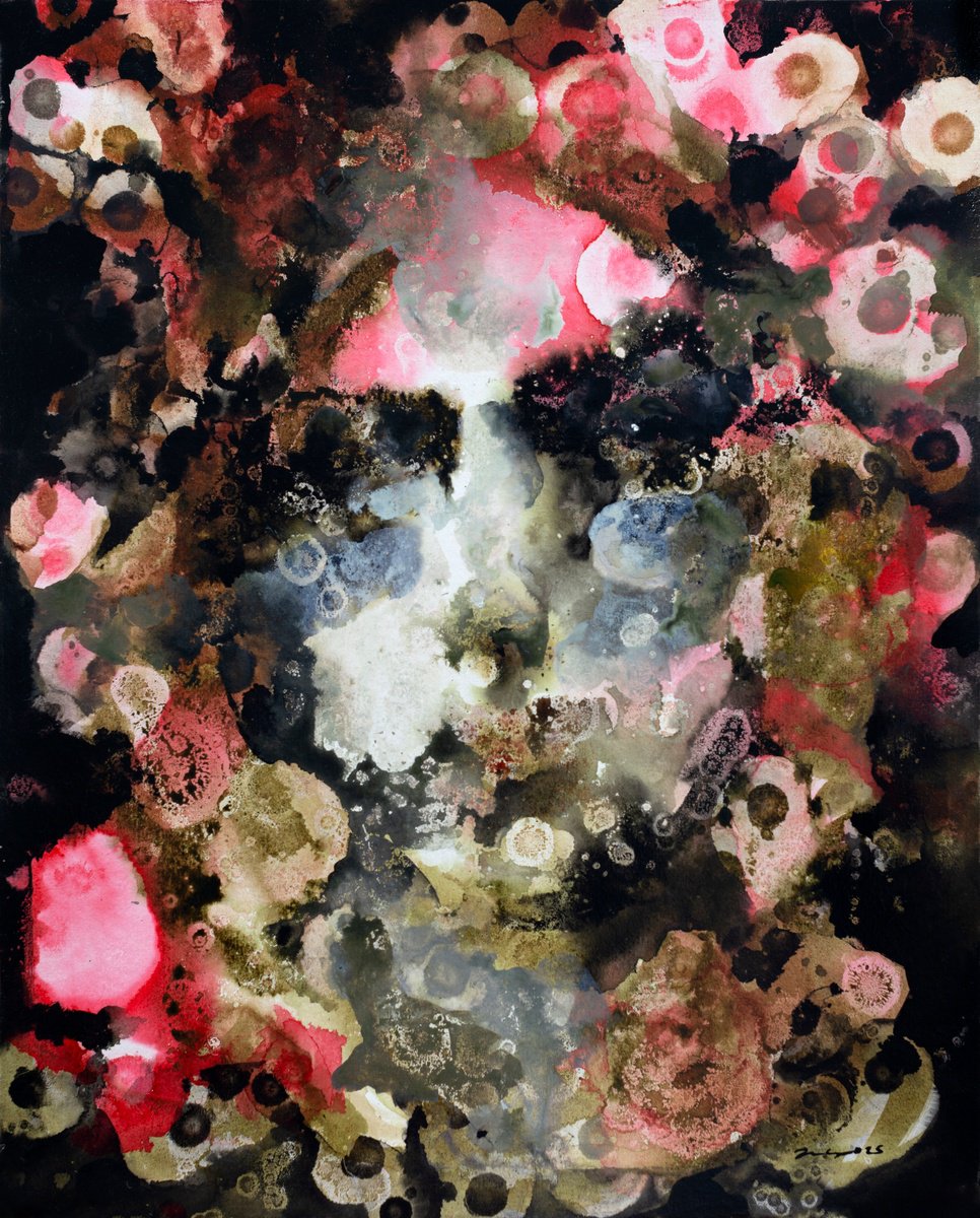 Expressive Portrait Painting By Edel Alonso Bello, 16 X 20, Echoes I, Original Artwork